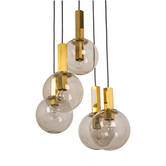 Large Cascading Chandelier in Smoked Glass from Cosack, Germany, 1970s For Sale