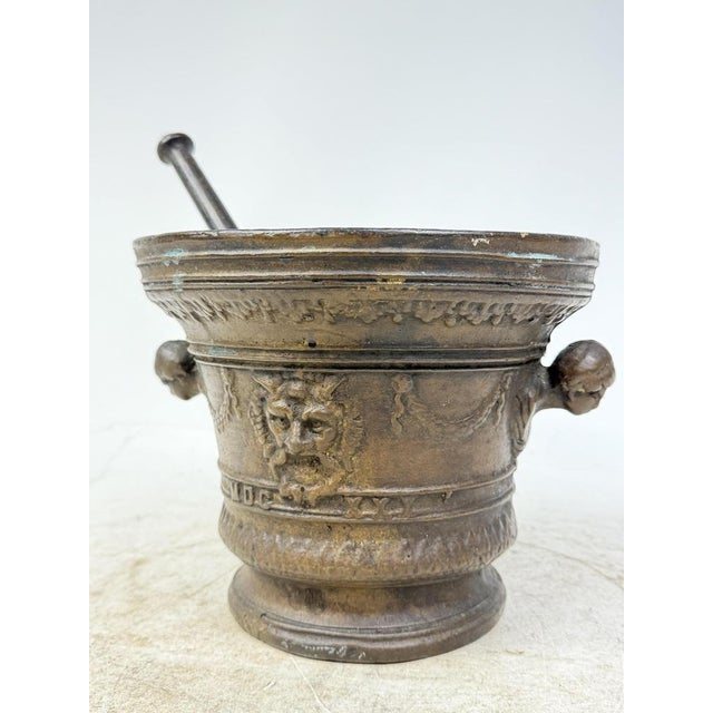 Antique Giant Bronze Mortar, 1890s For Sale - Image 9 of 9