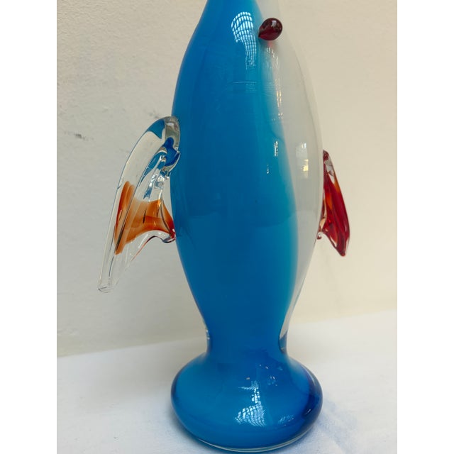 Mid-Century Murano Sommerso Vase in the Shape of a Fish, 1960s For Sale - Image 6 of 8