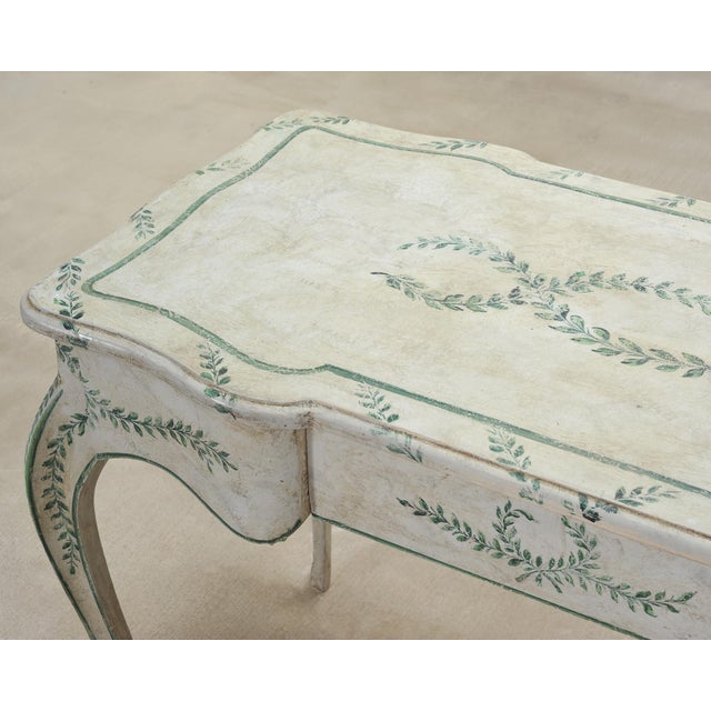 Beige Venetian Painted Country Italian Provincial Writing Table Desk For Sale - Image 8 of 18