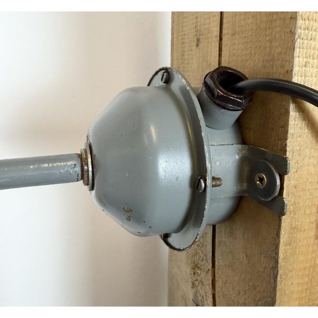 Industrial Factory Wall Lamp with Black Enamel Shade, 1960s For Sale - Image 4 of 16