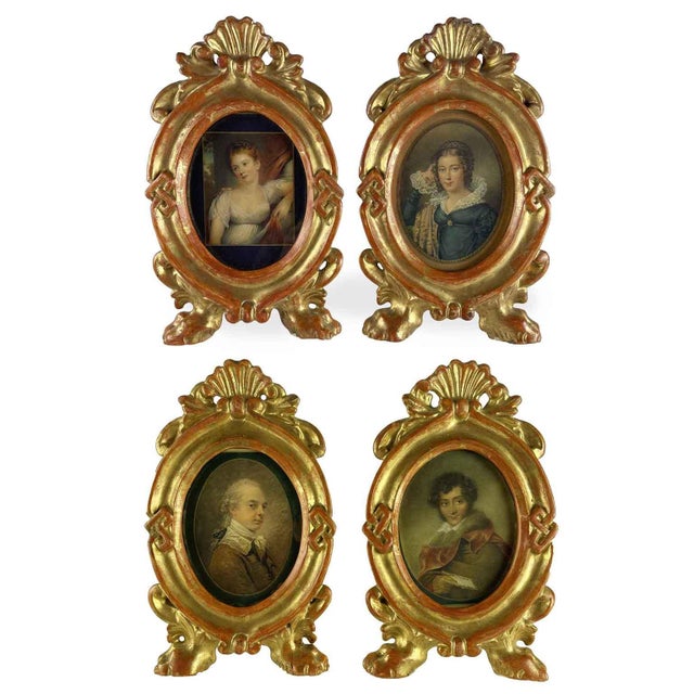 Italian Photo Frames in Carved and Gilded Wood, Set of 4 For Sale - Image 14 of 14