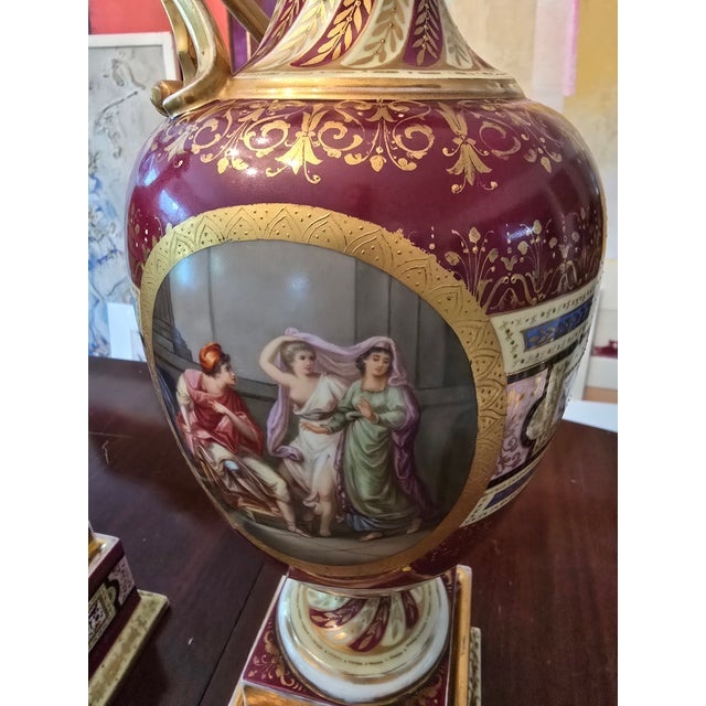 Antique Pair of Royal Vienna Palace Ewers Neoclassical For Sale In Boston - Image 6 of 16