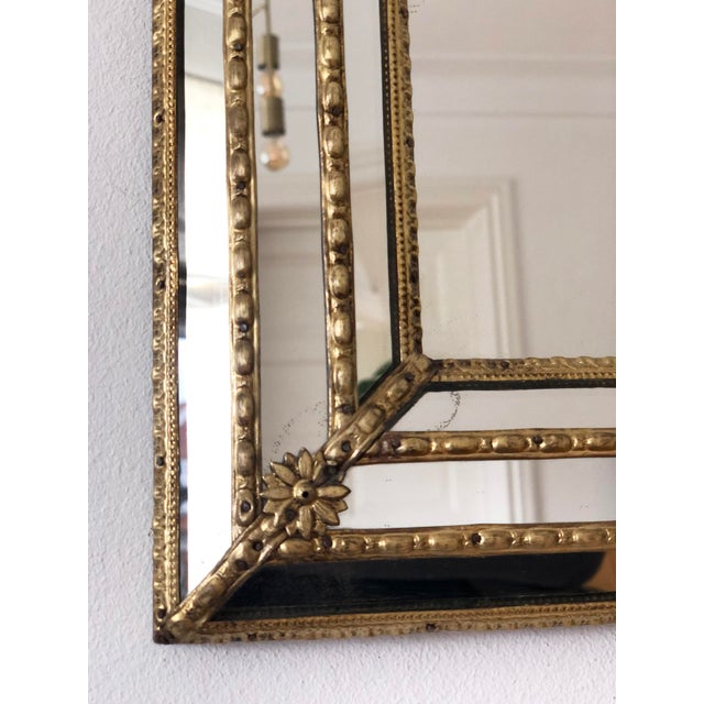 Pair of Large Vintage Venetian Full Length Brass Mirrors – Gold Hollywood Regency, Spanish 1990s For Sale - Image 9 of 13