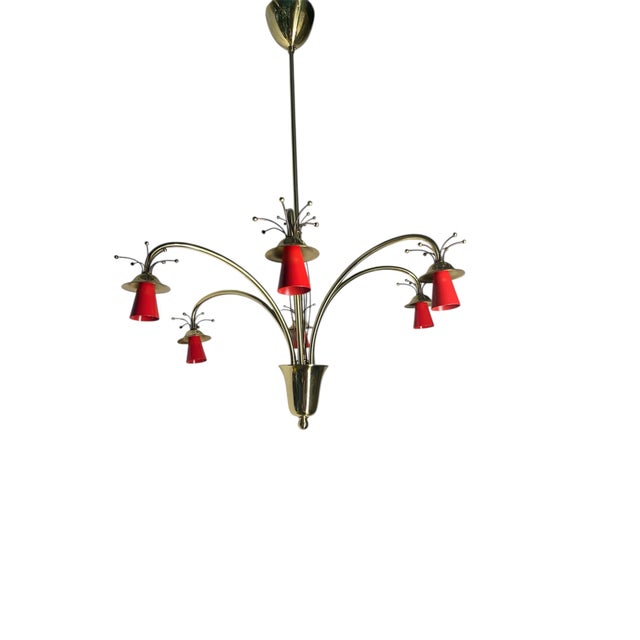 Vintage Attributed to Stilnovo Chandelier For Sale In Miami - Image 6 of 8