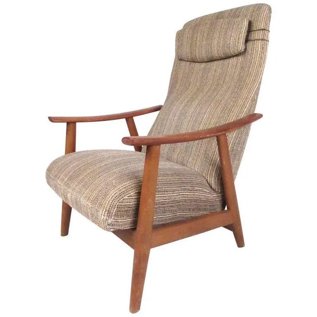 Scandinavian Modern High Back Teak Lounge Chair For Sale - Image 11 of 11