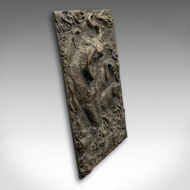 1960's Vintage Elephant Relief Plaque For Sale - Image 4 of 9