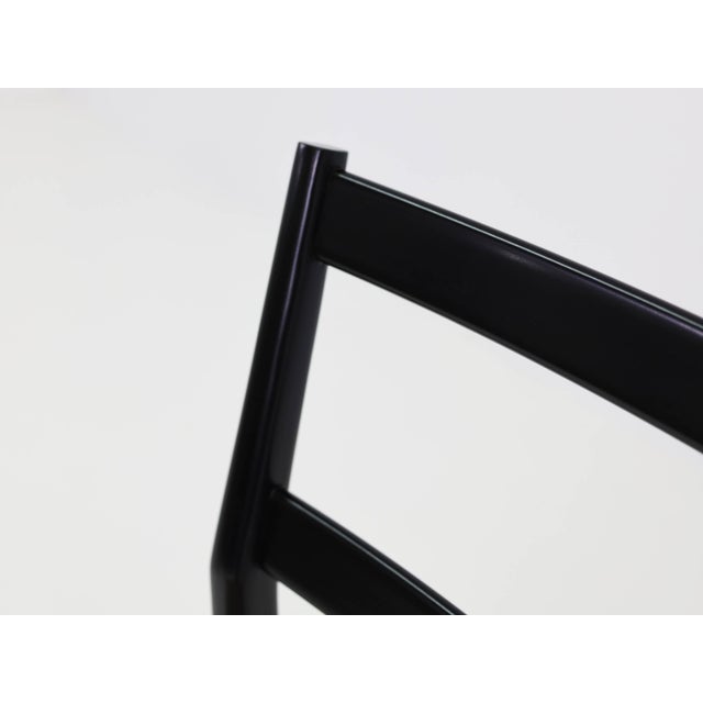 Black Lacquered Chair with Woven Rope Seat by Gio Ponti for Cassina, Italy, 1950s For Sale - Image 13 of 15