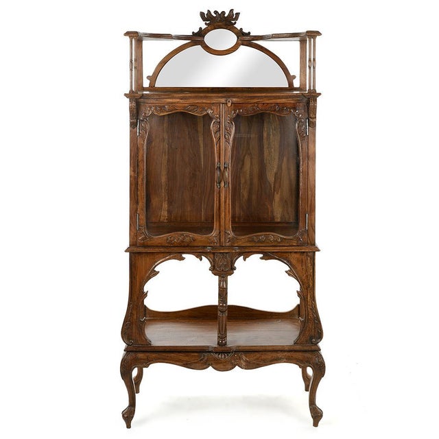 Glass Cabinet in Carved Solid Wood For Sale - Image 10 of 10