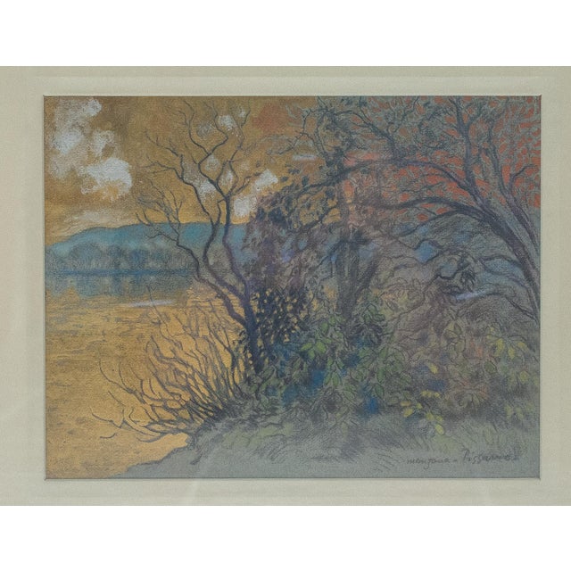 Riverbank is a mixed media composition by Georges Manzana Pissarro (1871-1961), the son of Camille Pissarro. Executed with...
