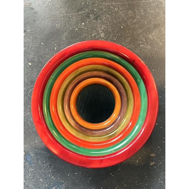 Late 20th Century Vintage Italian Manzoni Pietro Stacked Wooden Centerpiece Bowl For Sale - Image 5 of 12