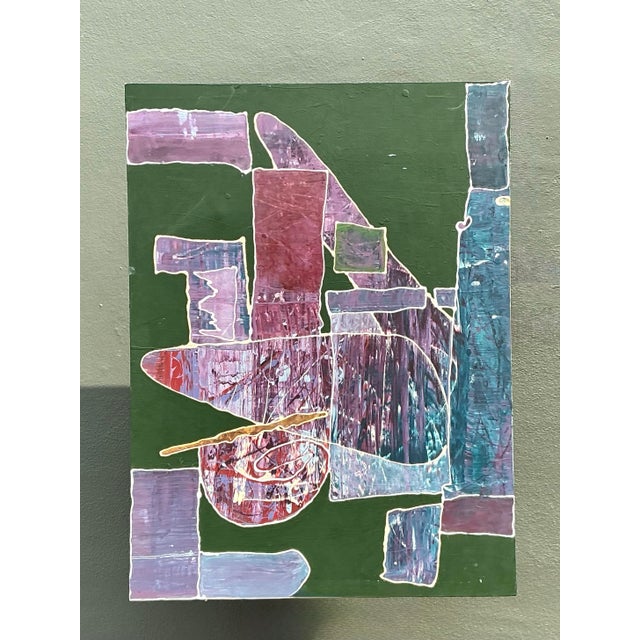 Vintage Original Abstract on Canvas For Sale - Image 11 of 12