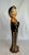 Late 20th Century Vintage Asian Female Chinese Tang Dynasty Figurine in Black, Orange and Tan For Sale - Image 5 of 9