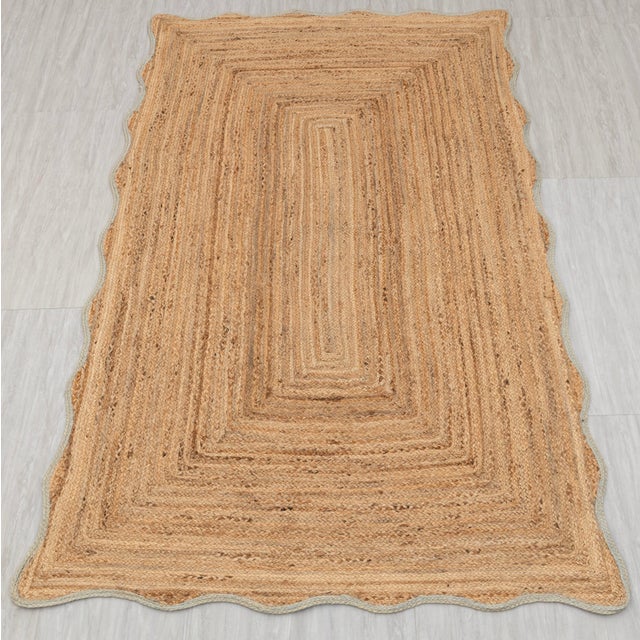 2.6x12Ft. Laurel Wave Scallop Edge Jute Rug For Sale - Image 9 of 12