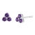 Amethyst Trio 925 Silver Handmade Studs, February Birthstone Studs, Dainty Tiny Small Studs - A Pair For Sale