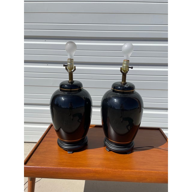 Pair of Mid 20th Century Vintage Asian Ginger Jar Lamps For Sale - Image 12 of 12