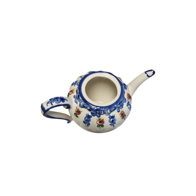 1970s Vestal Portugal Hand-Painted Floral Teapot For Sale In Atlanta - Image 6 of 7