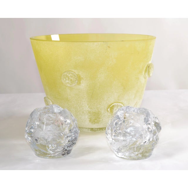 1970s Scandinavian Modern Glass Crystal Candle Holders Attributed to Ann Warff for Kosta Boda- Set of 2 For Sale - Image 11 of 11