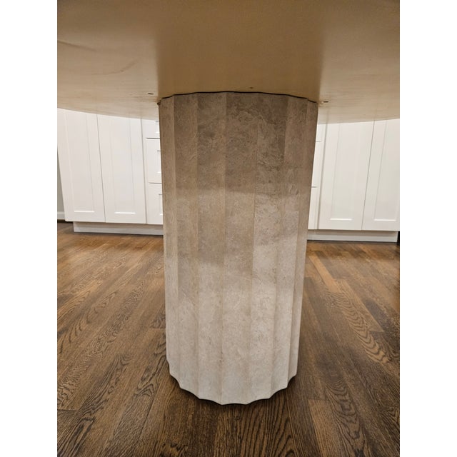 Stone Roman-Inspired Arhaus Danae Round Stone Dining Table For Sale - Image 7 of 10