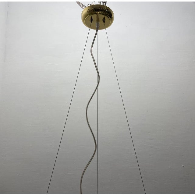 Murano Glass Rod Brass Light Pendant, 1980s For Sale - Image 3 of 12