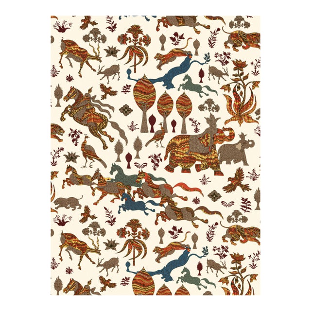 Sample - The House of Scalamandré Legends Print Fabric, Autumn For Sale