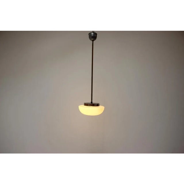 1930s Functionalist / Art Deco Hanging Light, Former Czechoslovakia, 1930s For Sale - Image 5 of 13