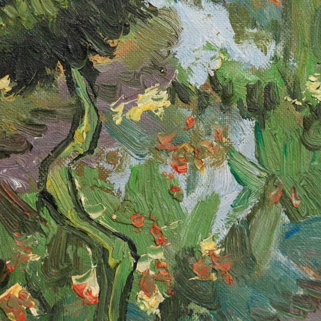 After Vincent Van Gogh, Landscape, 1970, Oil Painting, Framed For Sale - Image 9 of 13