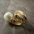Gold 1990s Gilded Sterling Silver and Natural Pearl Sculptured Huge Italian Ring For Sale - Image 8 of 9