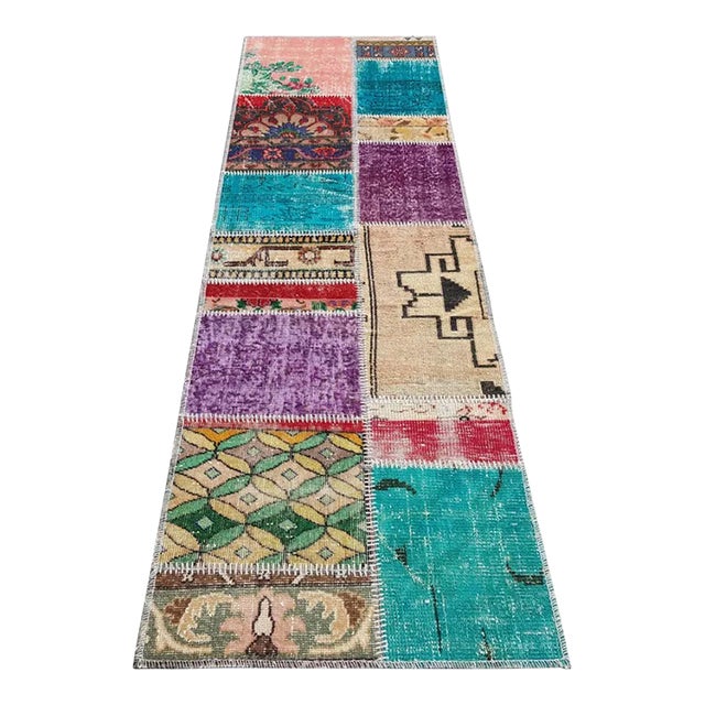 Vintage Turkish Oushak Runner Neutral Cotton Wool For Sale