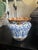 Late 19th Century Antique Blue Brown American Art Pottery Spongeware Jardiniere Copper Luster 1900 For Sale - Image 5 of 7