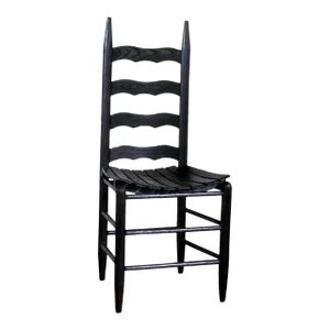 1930s Vintage Gothic Americana Oak LadderBack Accent Chair