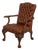 Georgian Tufted Leather Carved Arm Chair For Sale