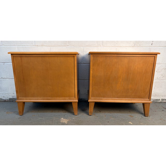 Pair of Mid 20th Century Modern Maple Nightstands by Ethan Allen For Sale - Image 14 of 14