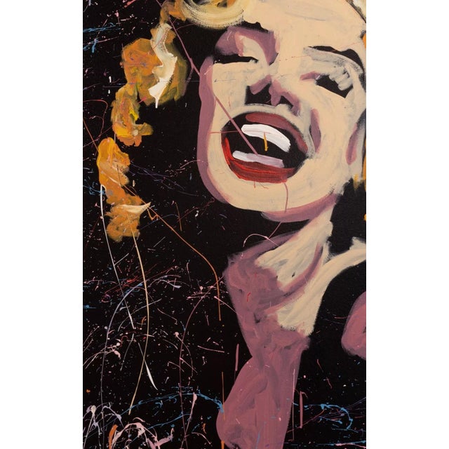 A unique acrylic painting on canvas depicting a portrait of Marilyn Monroe by action speed painter Dave Santia. This is 34...