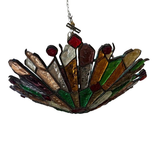 Brutalist 1960s Italian Brutalist Chandelier by Longobard for Poliarte For Sale - Image 3 of 15