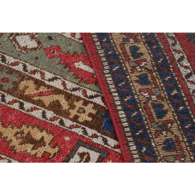 Textile Rug & Kilim’s Tribal Style Square Rug in Red With Geometric Patterns For Sale - Image 7 of 7