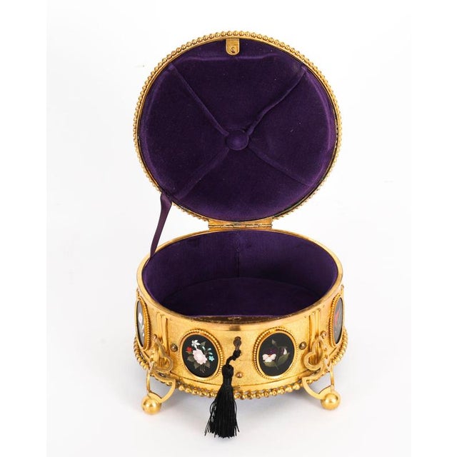Antique Italian Ormolu and Pietra Dura Jewellery Casket, 1800s For Sale - Image 3 of 16