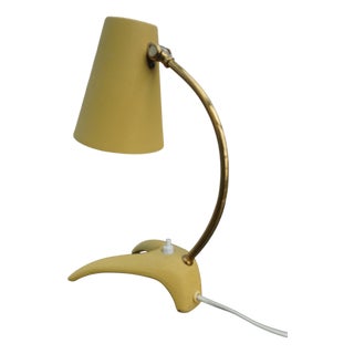 Mid-Century Swedish Yellow B52 Desk Lamp in Brass from Ewå Värnamo, 1950s For Sale