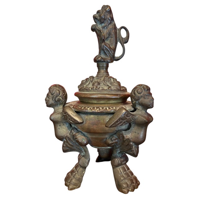 Late 19th Century Italian Renaissance Revival Patinated Bronze Inkwell For Sale - Image 9 of 9