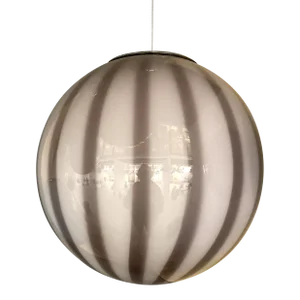 Contemporary Brown and Milky-White Sphere Pendant in Murano Glass