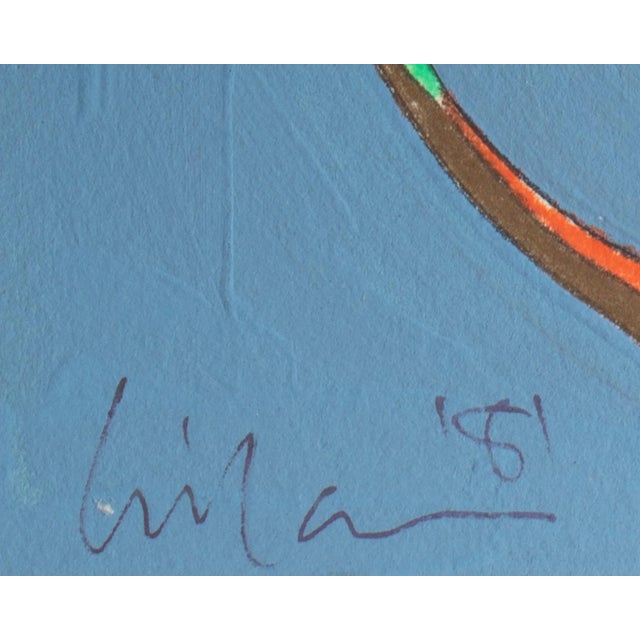 1981 Signed Abstract Mixed Media Painting by Harry Hilson For Sale In Indianapolis - Image 6 of 8