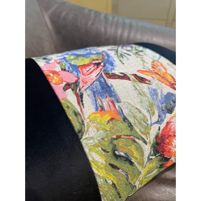 Handmade Black Velvet Lumbar Cushion Cover For Sale - Image 11 of 12