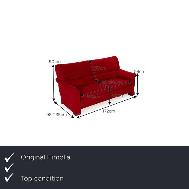 The two-seater 2253 from Himolla is covered in red fabric and stands on inconspicuous feet. It is characterized by the...