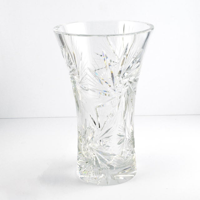 1980s Crystal Vase Designed by M. SłabońKapa, Hsg Zawiercie, Poland