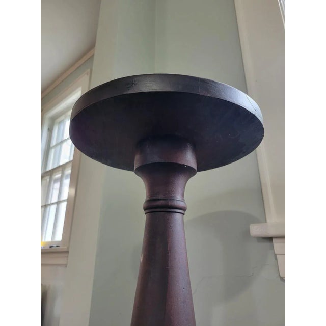 Vintage Oak Pedestal Plant / Candle Stand with carved supports and fluted center column. Has been professionally...