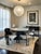 Contemporary Conan Round Marble Top Black Dining Table Set for 6 with Black and White Chairs For Sale - Image 3 of 4