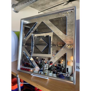 1970s Hal Bienenfield Op Art Space Age Mirror Chrome Floating Panels Memphis Design Sottsass Panton Era For Sale