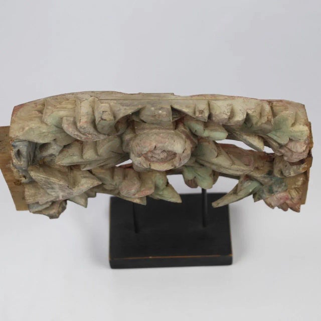 Folk Art 19th Century Woodcarving With Stand For Sale - Image 3 of 7