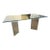 Vintage 1980s Attributed to Leon Rosen for Pace Rectangular Glass Dining Table With Brass For Sale