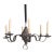 Antique Punched Tin Six-Arm Candle Chandelier, New Mexico, Spanish Colonial Style For Sale